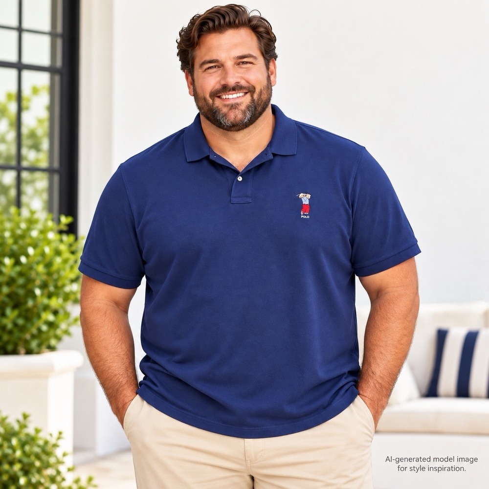 Polo Ralph Lauren Polo Bear Golf Polo Men's XXL Navy Custom Fit Cotton